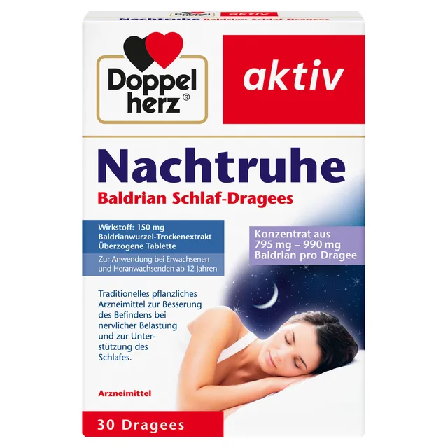 doppelherz-nachtruhe-baldrian-schlaf-dragees-n-30-dragees image 1