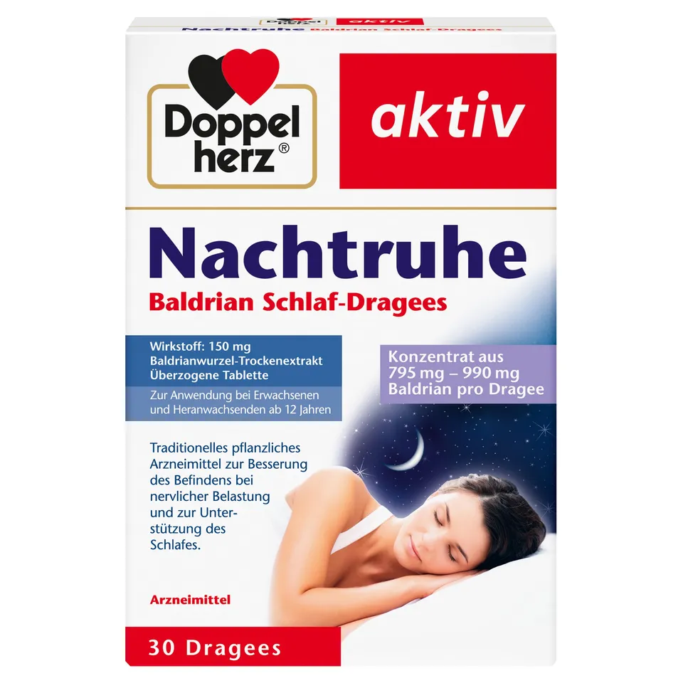 doppelherz-nachtruhe-baldrian-schlaf-dragees-n-30-dragees image 1