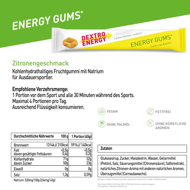 dextro-energy-gums-lemon-natrium-8x45-g-sport-gummis image 1