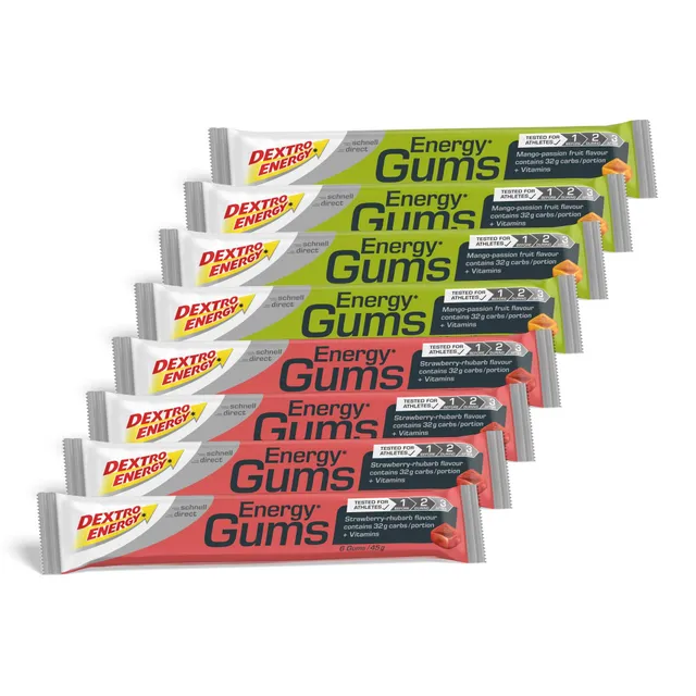 dextro-energy-energy-gums-limited-mixbox-8er-pack-erdbeer-rhababer-mango-passion image 1