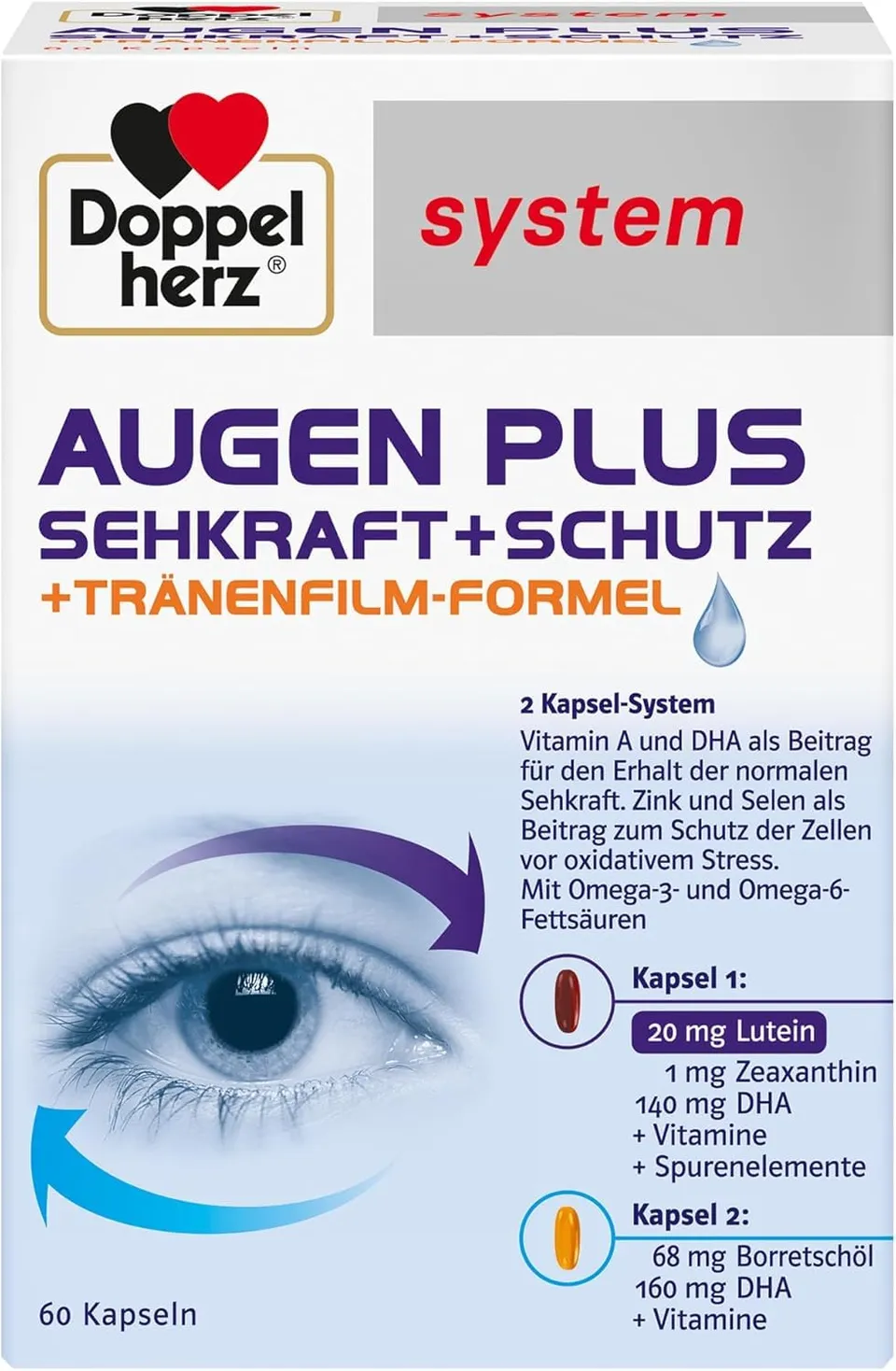 doppelherz-system-augen-plus-sehkraft-schutz-60-kapseln-mit-omega-3 image 1