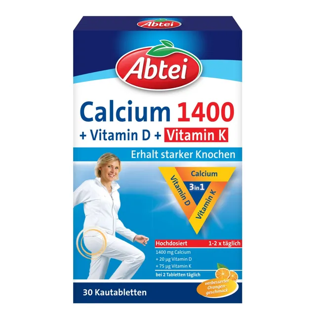 abtei-calcium-1400-vitamin-d3-k2-30-kautabletten-hochdosiert-mit-1400-mg-calcium image 1