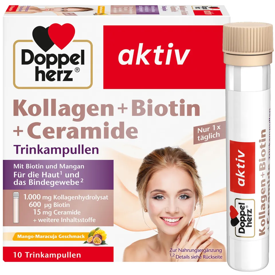 doppelherz-kollagen-biotin-ceramide-liquid-mango-maracuja-10-trinkampullen image 1