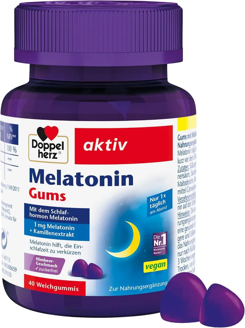 doppelherz-melatonin-gums-zuckerfrei-himbeer-40-vegane-weichgummis image 1