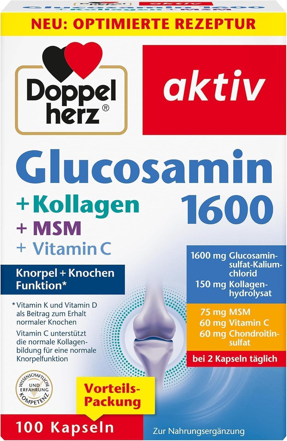 doppelherz-glucosamin-1600-kollagen-msm-vitamin-c-100-kapseln image 1