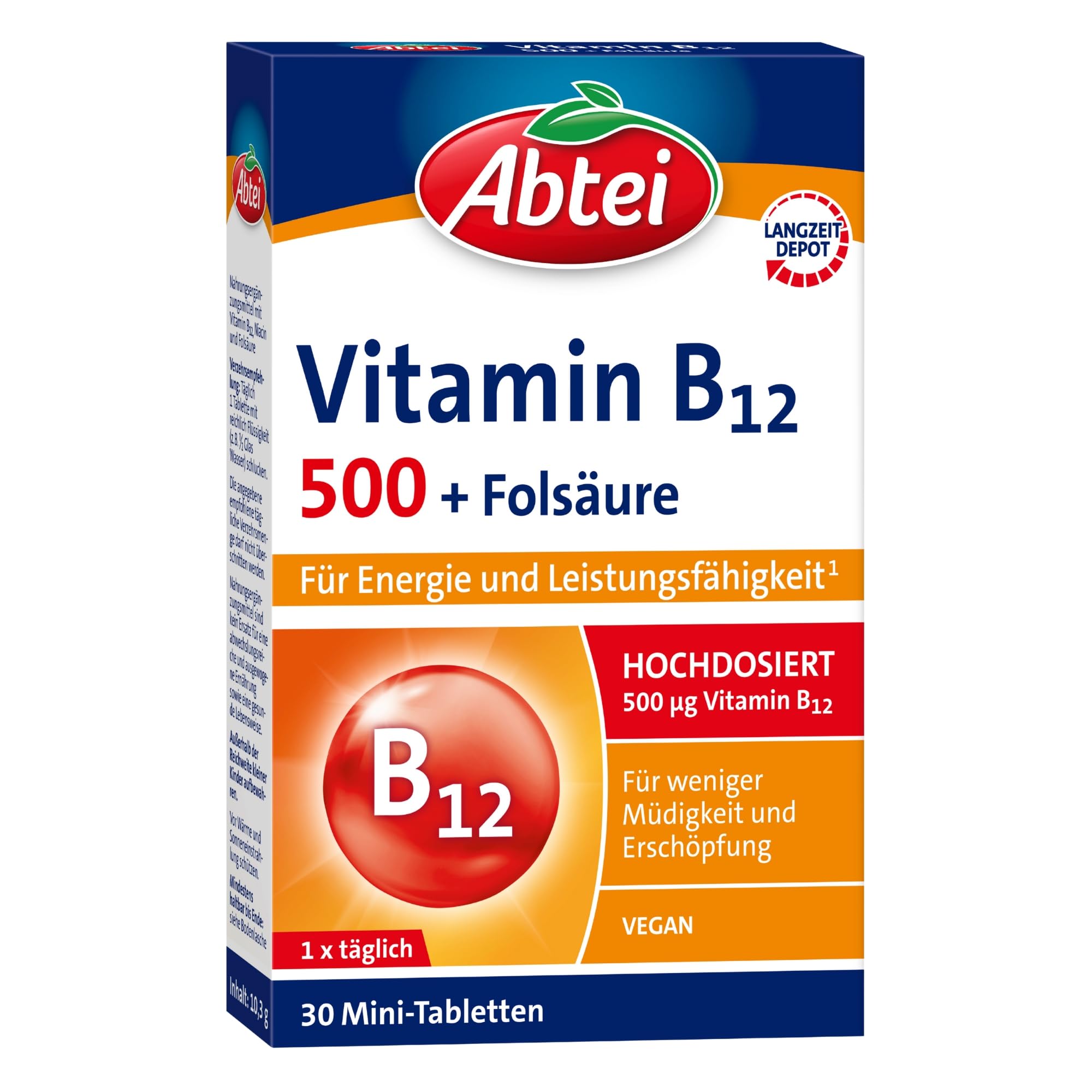 abtei-vitamin-b12-plus-fols-ure-depot-30-tabletten image 1