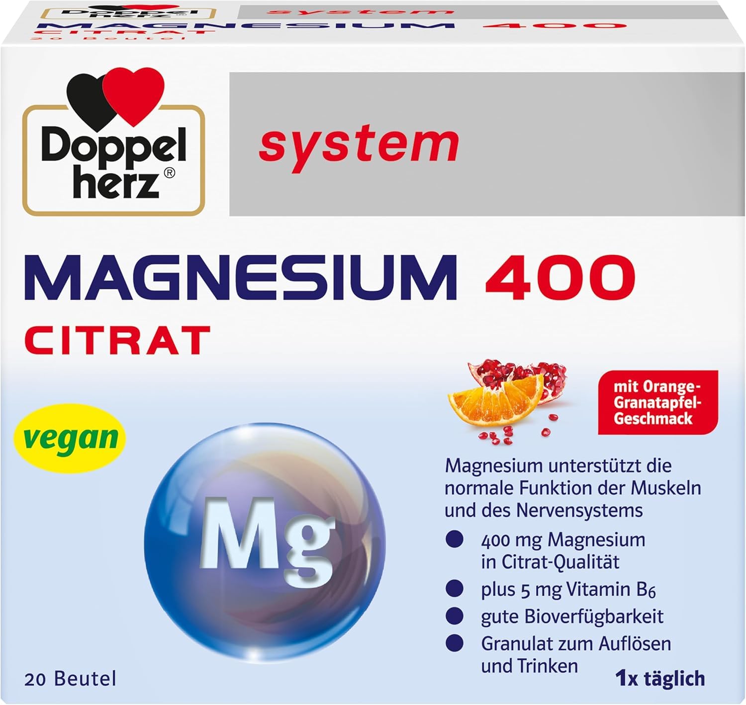 doppelherz-system-magnesium-400-citrat-granulat-orange-granatapfel-20-beutel image 1