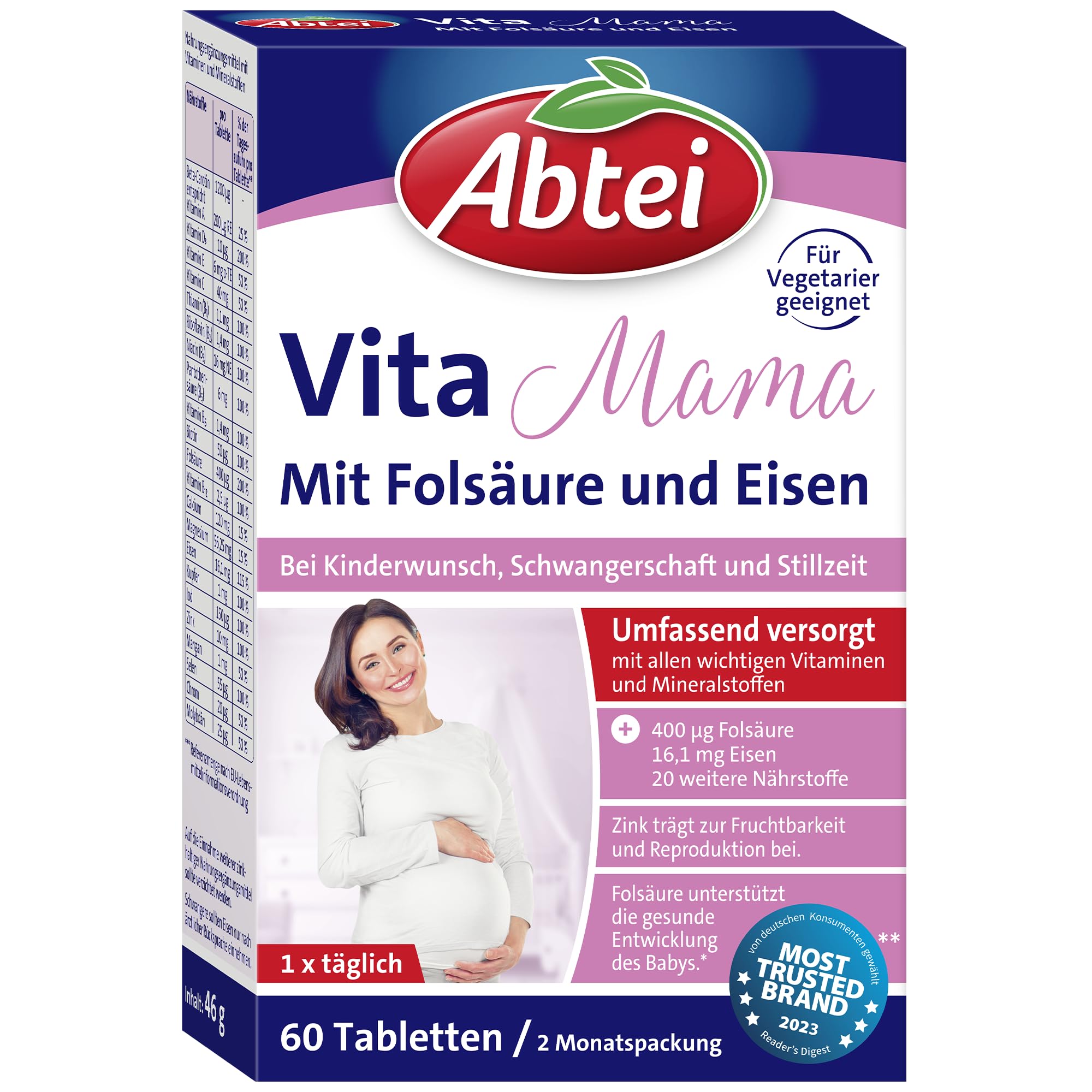 abtei-vita-mama-kinderwunschvitamine-mit-fols-ure-60-tabletten-vegetarisch image 1