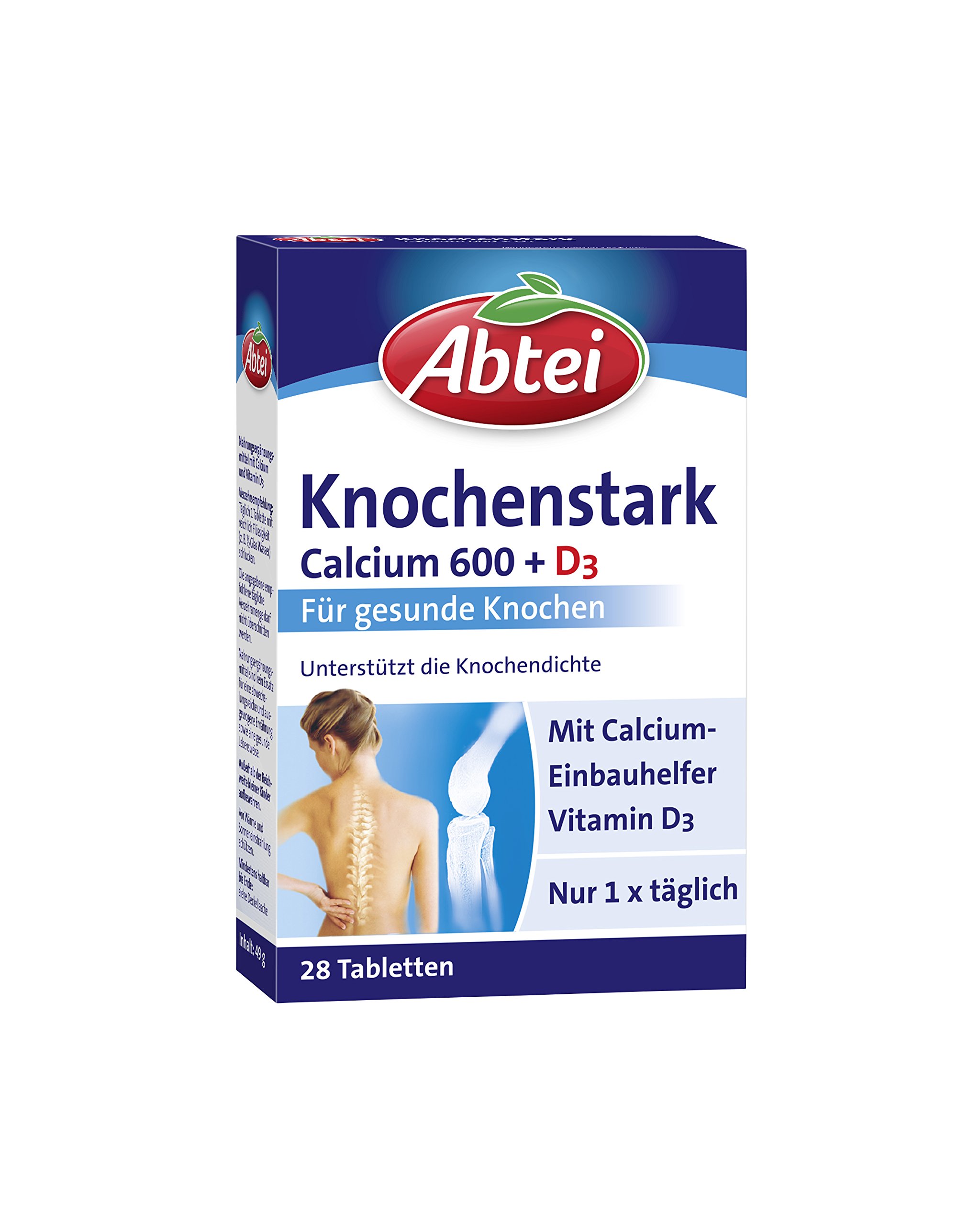 abtei-knochenstark-calcium-600-d3-hochdosiert-28-filmtabletten image 1