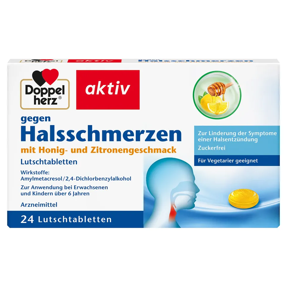 doppelherz-gegen-halsschmerzen-honig-zitrone-24-lutschtabletten image 1