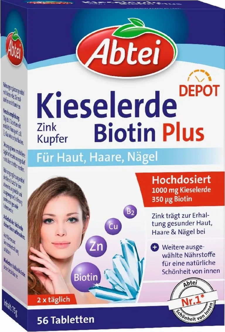 abtei-depot-kieselerde-biotin-plus-tabletten-f-r-haut-haare-n-gel-56-st-ck image 1