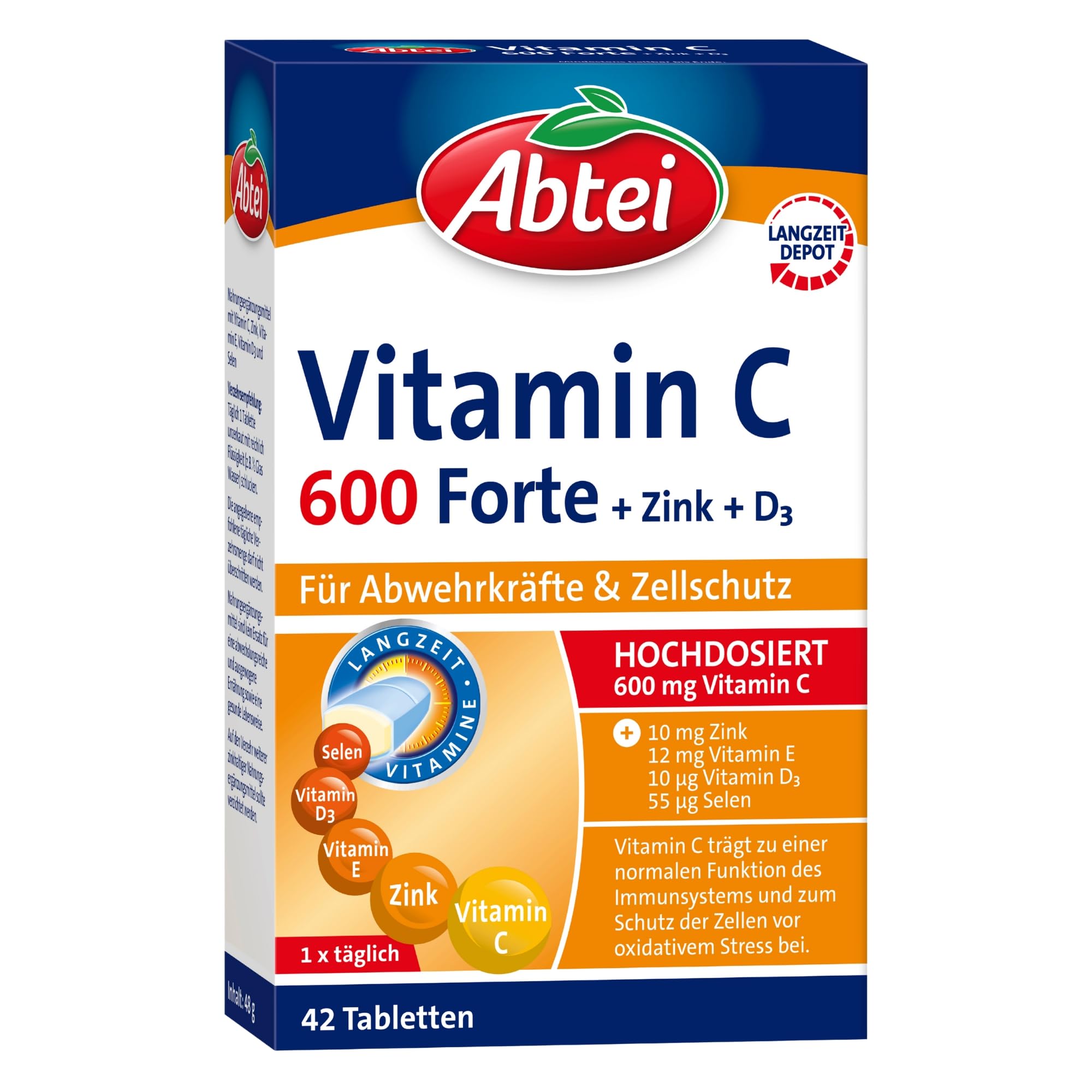 abtei-vitamin-c-600-forte-depot-mit-zink-d3-42-tabletten image 1