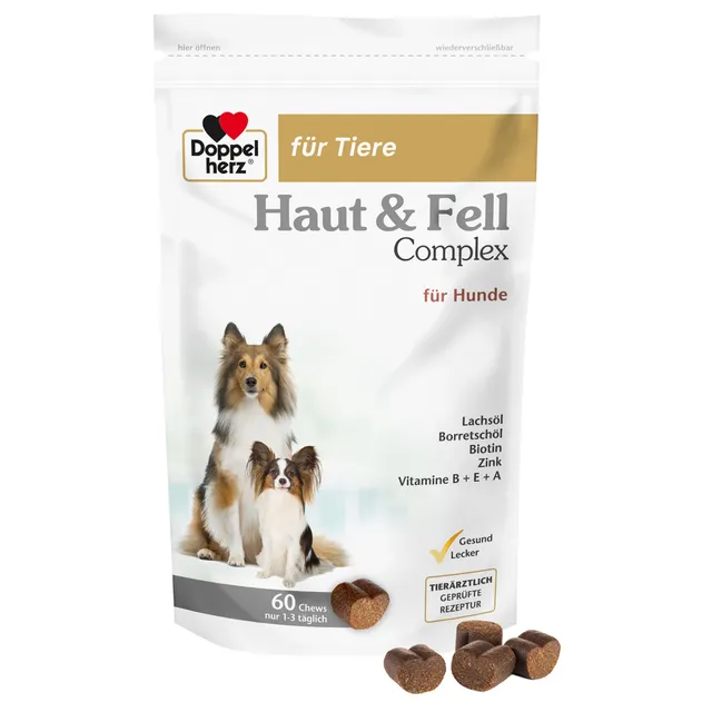 doppelherz-f-r-tiere-haut-und-fell-complex-f-r-hunde-60-chews-mit-omega-3-und-om image 1