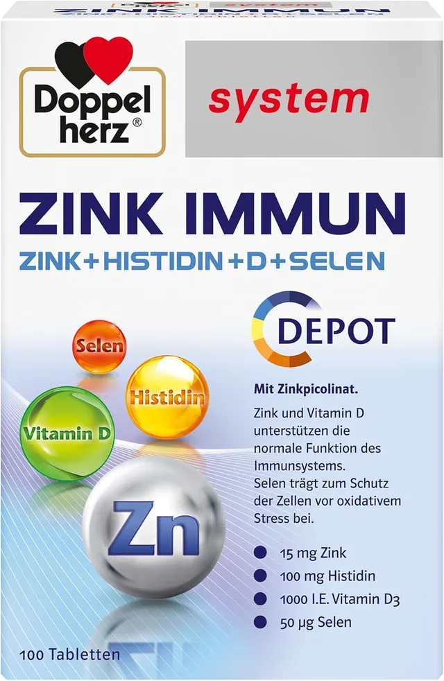 doppelherz-system-zink-immun-depot-histidin-vitamin-d-selen-100-tabletten image 1