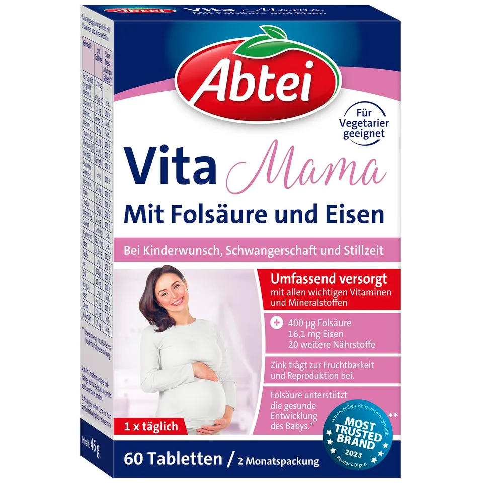abtei-vita-mama-kinderwunschvitamine-mit-fols-ure-60-tabletten-vegetarisch image 1