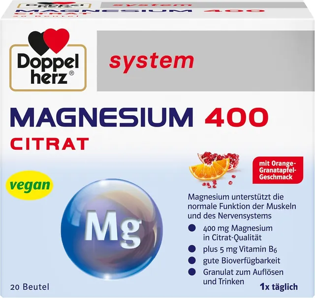 doppelherz-system-magnesium-400-citrat-granulat-orange-granatapfel-20-beutel image 1