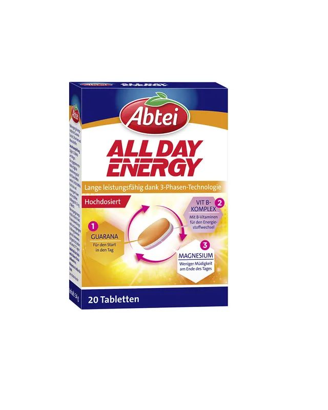 abtei-all-day-energy-tabletten-mit-b-vitaminen-magnesium-und-guarana-20-tablette image 1